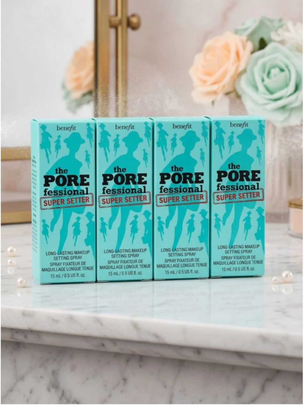 Benefit The Porefessional Super Setter Makeup Setting Spray Mini 0.5oz 15mL X 4